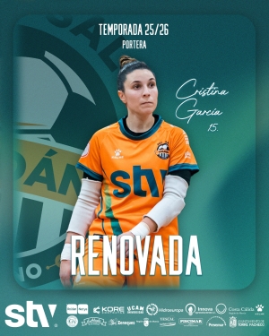 Cristina García, la internacional cordobesa, renueva su compromiso con la portería del STV Roldán para la 25/26