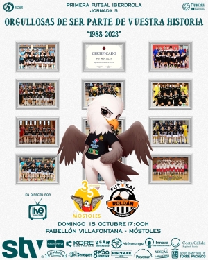 Cartel del partido dedicado al 35 Aniversario de Móstoles FS