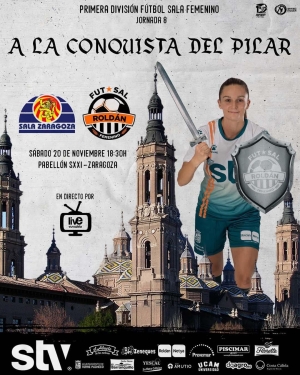 Cartel del partido de este sábado en Zaragoza